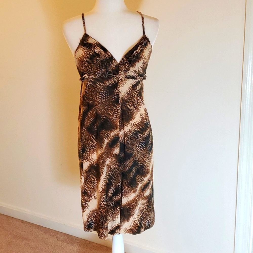 Banana Split brown snakeskin print dress